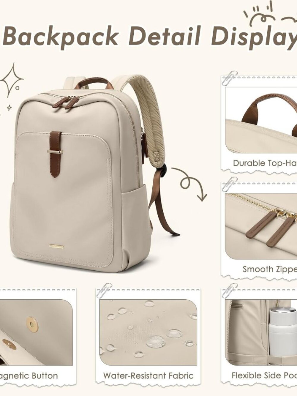 Laptop Backpack for Women,Casual Work Business Backpacks Purse Carry on Travel B - Picture 6 of 9